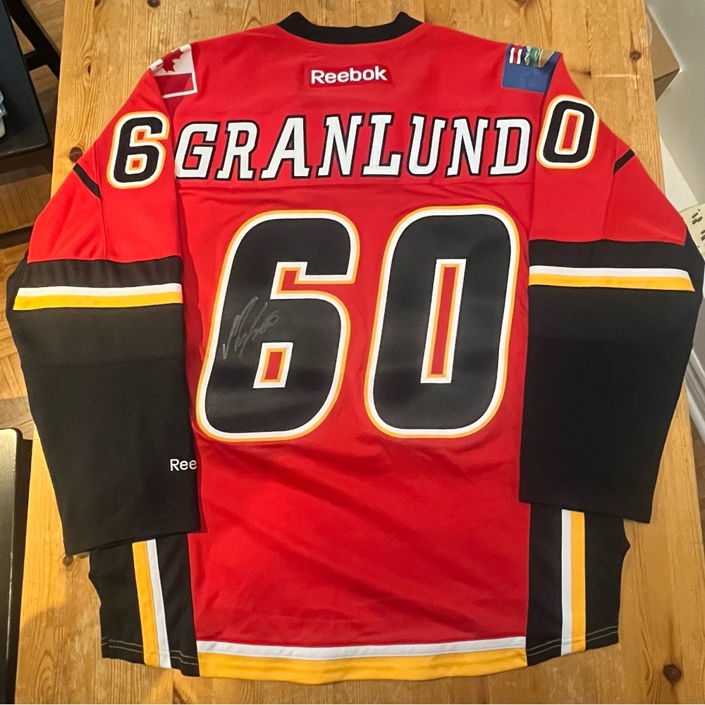 *Autographed* Markus Granlund Calgary Flames Authentic Reebok Hockey Jersey